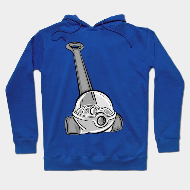 Black And White Corn Popper With Blue Background Hoodie by missmann